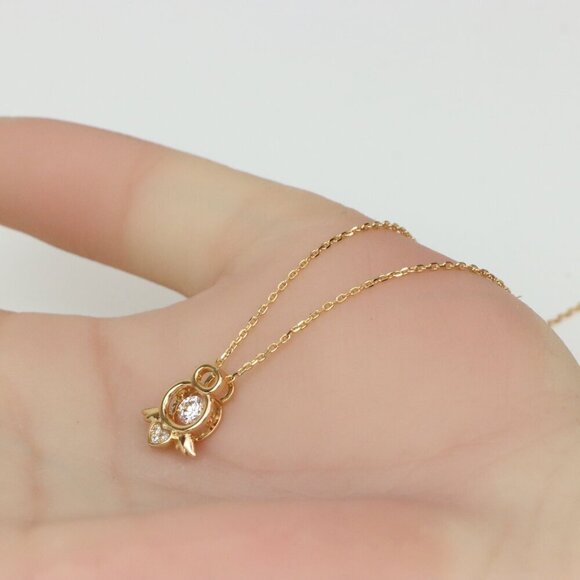 Angel Charm Rose Gold Necklace with Sparkling Centerpiece, XPNL0230 - Picture 5 of 13